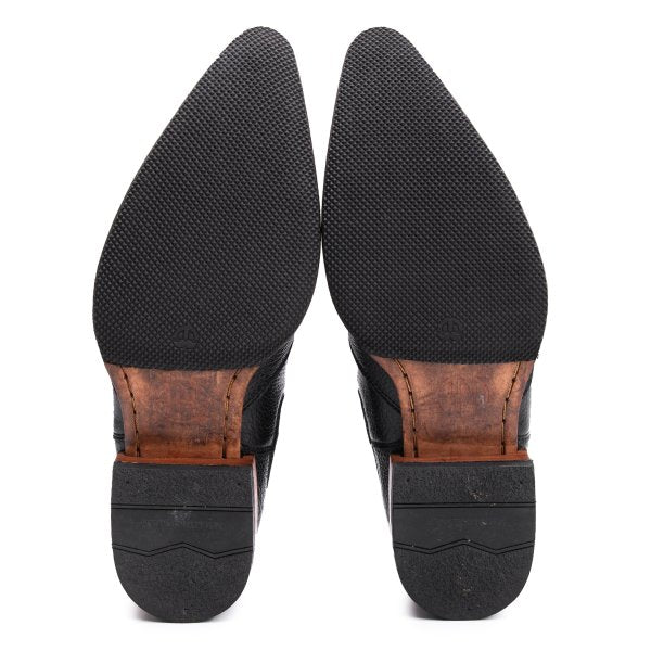 JPG by GAULTIER Black Leather Side Western Boots Size 25cm