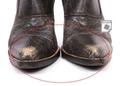 MIU MIU Cracked Leather Double Boots Black Size 37 (23.5cm)