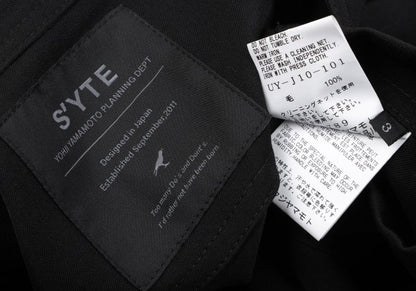 s'yte Wool Gabardine Stand Collar China Jacket Black Size 3