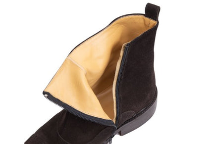 DOUCAL'S Medallion Side Zip Suede Boots Brown Size 41 (26cm)
