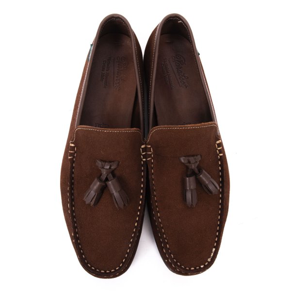 Paraboot Tassel Suede Loafers Brown Size 7.5 (26cm)