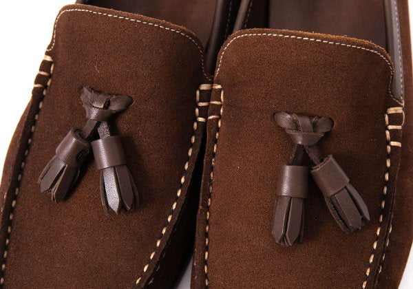 Paraboot Tassel Suede Loafers Brown Size 7.5 (26cm)