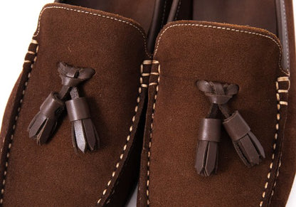 Paraboot Tassel Suede Loafers Brown Size 7.5 (26cm)