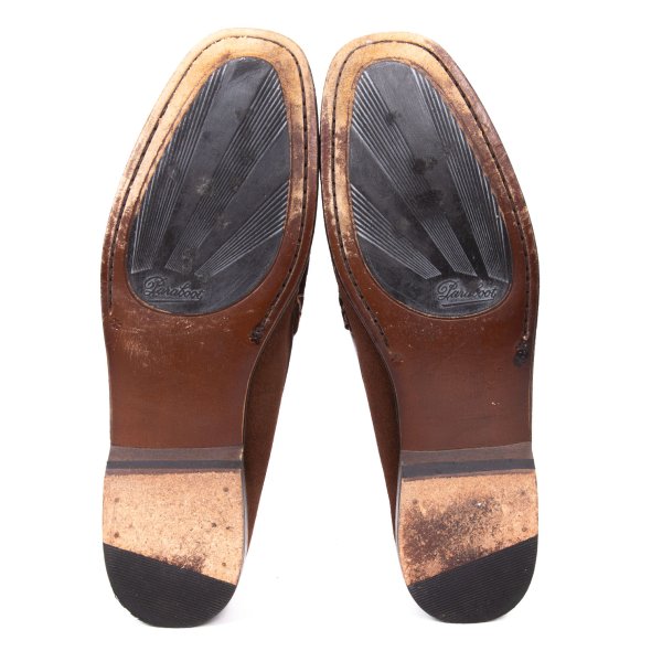Paraboot Tassel Suede Loafers Brown Size 7.5 (26cm)