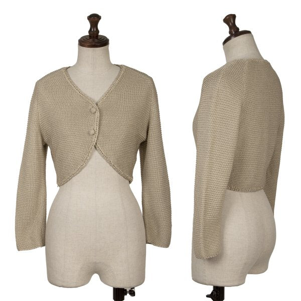 Sybilla Rayon Silk Short Cardigan Beige Size 40