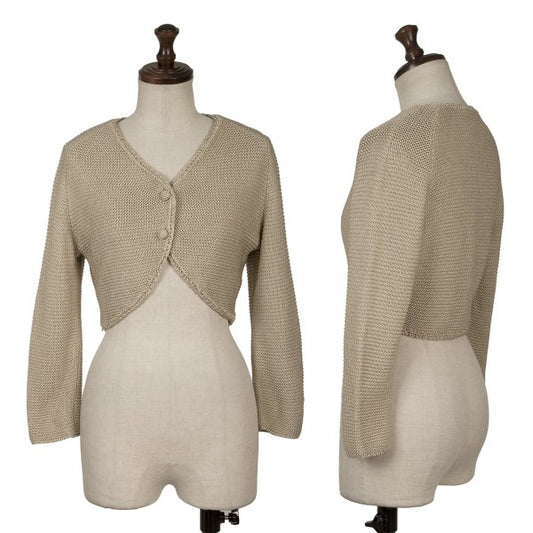 Sybilla Rayon Silk Short Cardigan Beige Size 40
