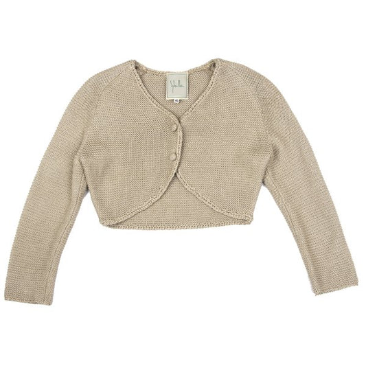 Sybilla Rayon Silk Short Cardigan Beige Size 40