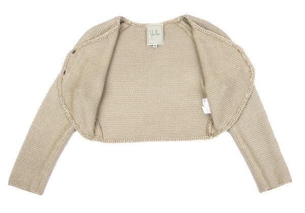 Sybilla Rayon Silk Short Cardigan Beige Size 40