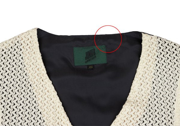 JUNIOR GAULTIER Acetate Poly Zigzag Gilet Off-White Size 48