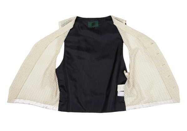 JUNIOR GAULTIER Acetate Poly Zigzag Gilet Off-White Size 48