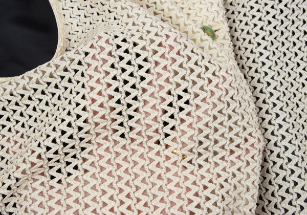 JUNIOR GAULTIER Acetate Poly Zigzag Gilet Off-White Size 48