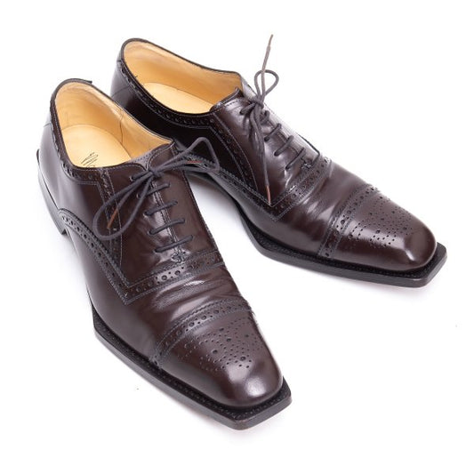 MASAKI MATSUSHIMA Brown Medallion Leather Shoes Size 25.5cm