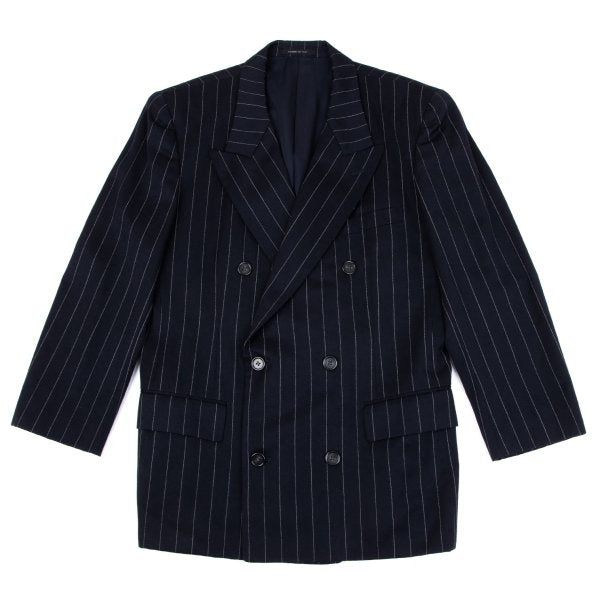 TOKIO KUMAGAI HOMME DE NUIT Wool Stripe Jacket Navy Size 48