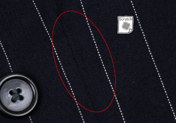TOKIO KUMAGAI HOMME DE NUIT Wool Stripe Jacket Navy Size 48