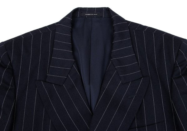 TOKIO KUMAGAI HOMME DE NUIT Wool Stripe Jacket Navy Size 48