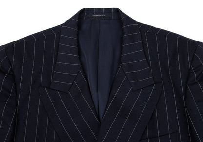 TOKIO KUMAGAI HOMME DE NUIT Wool Stripe Jacket Navy Size 48