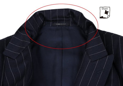 TOKIO KUMAGAI HOMME DE NUIT Wool Stripe Jacket Navy Size 48