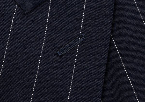 TOKIO KUMAGAI HOMME DE NUIT Wool Stripe Jacket Navy Size 48