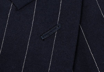 TOKIO KUMAGAI HOMME DE NUIT Wool Stripe Jacket Navy Size 48