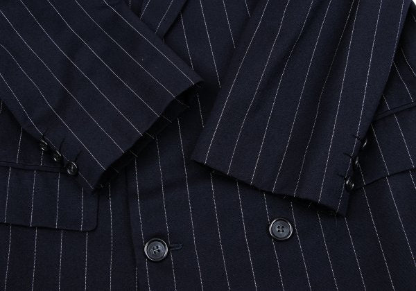 TOKIO KUMAGAI HOMME DE NUIT Wool Stripe Jacket Navy Size 48