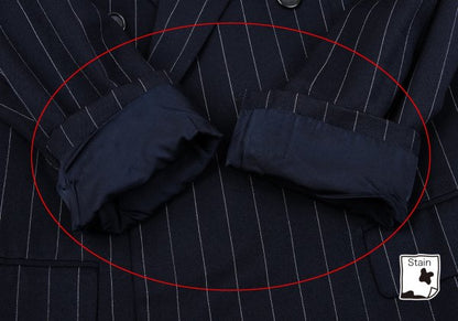 TOKIO KUMAGAI HOMME DE NUIT Wool Stripe Jacket Navy Size 48