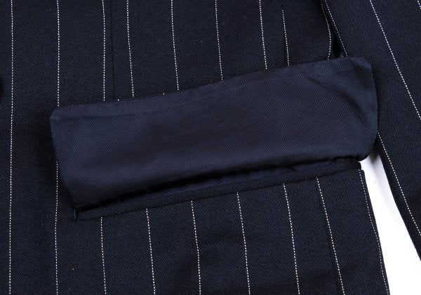 TOKIO KUMAGAI HOMME DE NUIT Wool Stripe Jacket Navy Size 48