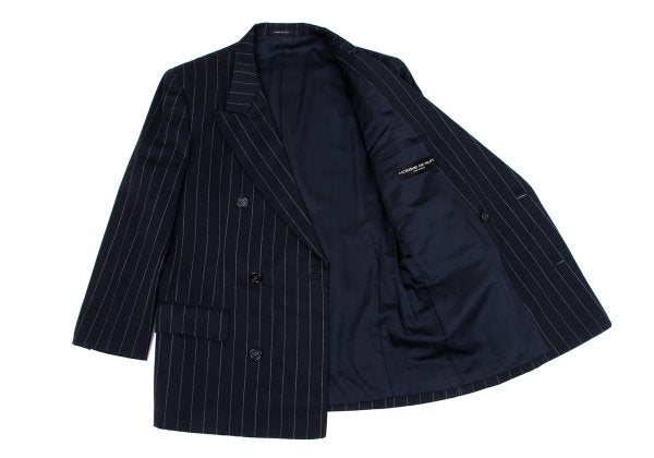 TOKIO KUMAGAI HOMME DE NUIT Wool Stripe Jacket Navy Size 48