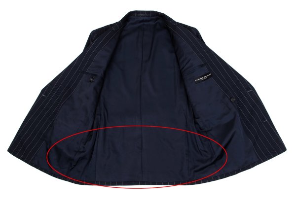TOKIO KUMAGAI HOMME DE NUIT Wool Stripe Jacket Navy Size 48
