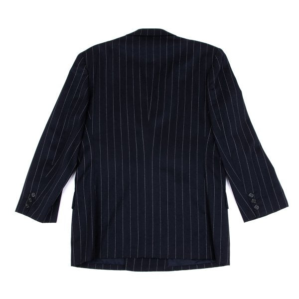 TOKIO KUMAGAI HOMME DE NUIT Wool Stripe Jacket Navy Size 48