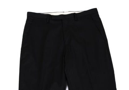 Jean Paul GAULTIER Wool Poly Tapered Pants Black Size 48