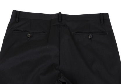 Jean Paul GAULTIER Wool Poly Tapered Pants Black Size 48