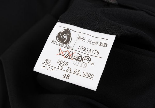 Jean Paul GAULTIER Wool Poly Tapered Pants Black Size 48