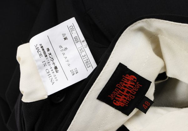 Jean Paul GAULTIER Wool Poly Tapered Pants Black Size 48