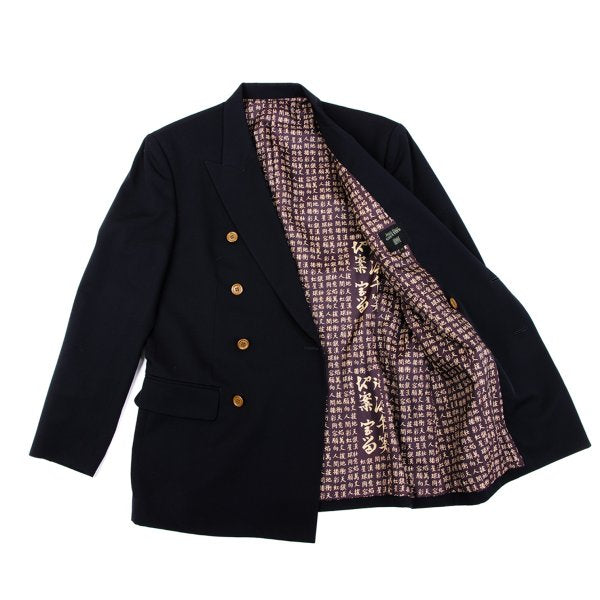 Jean Paul GAULTIER HOMME Lined Kanji Jacket Navy Size 48