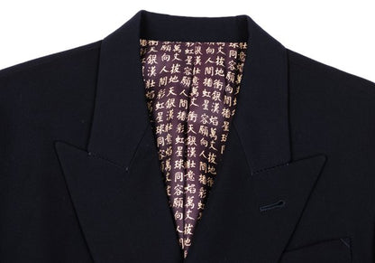 Jean Paul GAULTIER HOMME Lined Kanji Jacket Navy Size 48