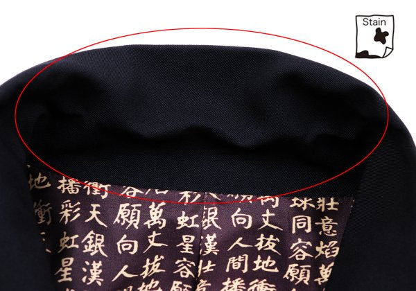 Jean Paul GAULTIER HOMME Lined Kanji Jacket Navy Size 48
