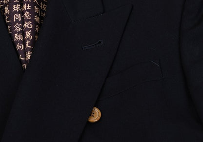 Jean Paul GAULTIER HOMME Lined Kanji Jacket Navy Size 48