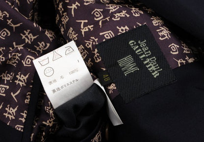 Jean Paul GAULTIER HOMME Lined Kanji Jacket Navy Size 48