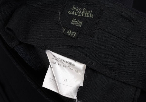 Jean Paul GAULTIER HOMME Wool Pleated Pants Navy Size 48