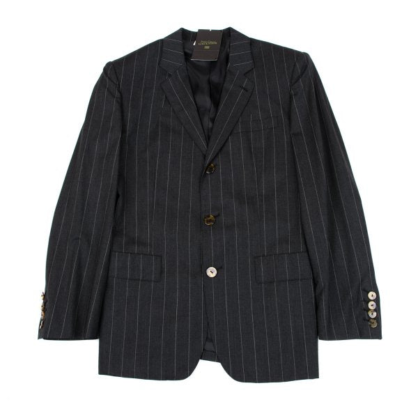 Jean Paul GAULTIER HOMME Striped Wool 3B Jacket Gray Size 48
