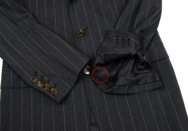 Jean Paul GAULTIER HOMME Striped Wool 3B Jacket Gray Size 48