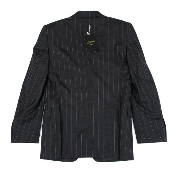 Jean Paul GAULTIER HOMME Striped Wool 3B Jacket Gray Size 48