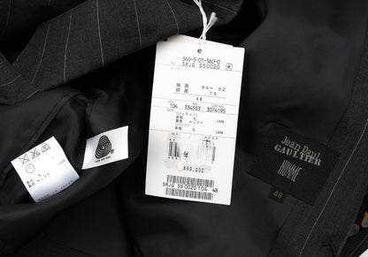 Jean Paul GAULTIER HOMME Striped Wool 3B Jacket Gray Size 48
