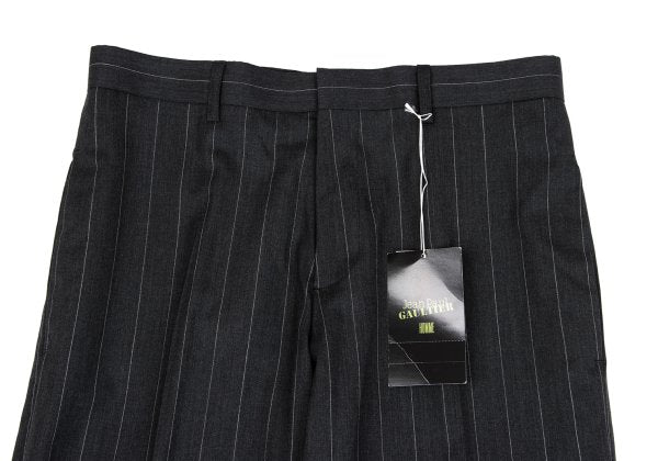 Jean Paul GAULTIER HOMME Wool Stripe Pants Gray Size 48