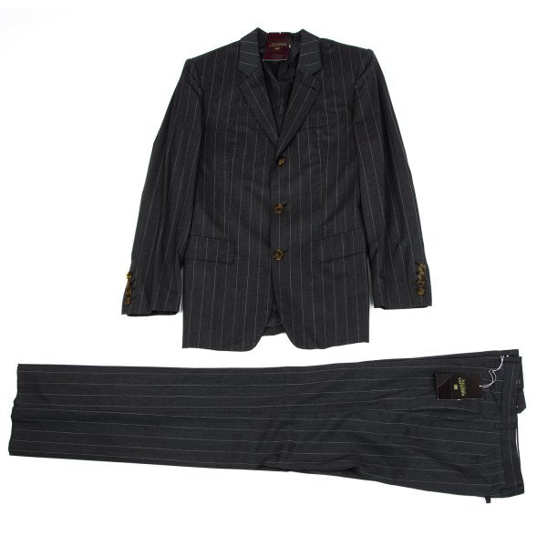 Jean Paul GAULTIER HOMME Wool Stripe Pants Gray Size 48