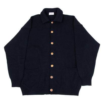 GIANNI VERSACE Wool Button Knit Jacket Navy Size 50