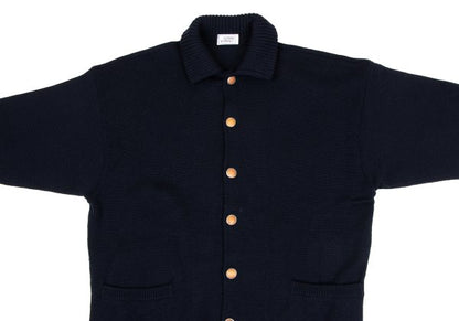 GIANNI VERSACE Wool Button Knit Jacket Navy Size 50