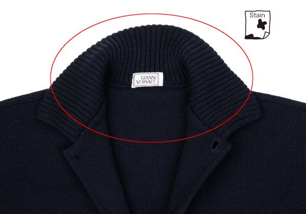 GIANNI VERSACE Wool Button Knit Jacket Navy Size 50