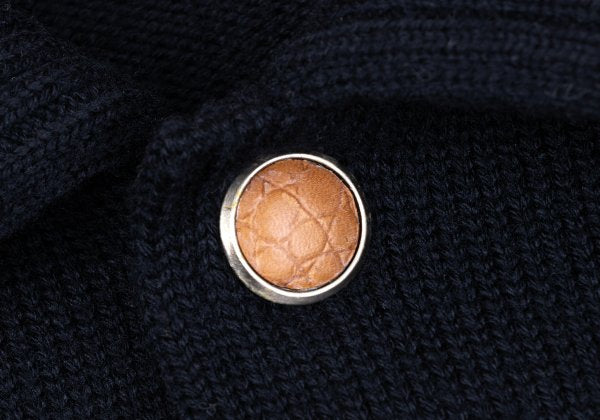 GIANNI VERSACE Wool Button Knit Jacket Navy Size 50