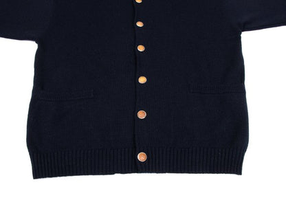 GIANNI VERSACE Wool Button Knit Jacket Navy Size 50